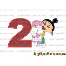 Agnes With Unicorn Applique Embroidery Design Birthday Number 2