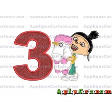 Agnes With Unicorn Applique Embroidery Design Birthday Number 3