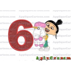 Agnes With Unicorn Applique Embroidery Design Birthday Number 6