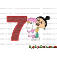 Agnes With Unicorn Applique Embroidery Design Birthday Number 7