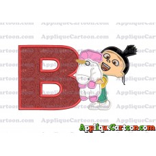 Agnes With Unicorn Applique Embroidery Design With Alphabet B