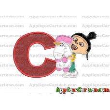 Agnes With Unicorn Applique Embroidery Design With Alphabet C
