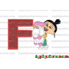Agnes With Unicorn Applique Embroidery Design With Alphabet F