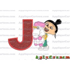 Agnes With Unicorn Applique Embroidery Design With Alphabet J