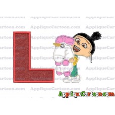Agnes With Unicorn Applique Embroidery Design With Alphabet L