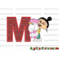 Agnes With Unicorn Applique Embroidery Design With Alphabet M