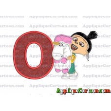 Agnes With Unicorn Applique Embroidery Design With Alphabet O