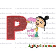 Agnes With Unicorn Applique Embroidery Design With Alphabet P