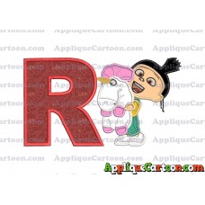 Agnes With Unicorn Applique Embroidery Design With Alphabet R
