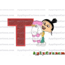 Agnes With Unicorn Applique Embroidery Design With Alphabet T