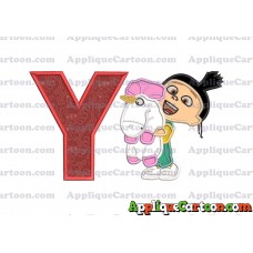 Agnes With Unicorn Applique Embroidery Design With Alphabet Y