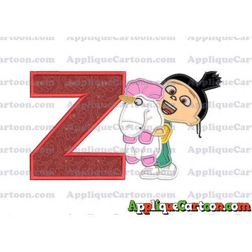 Agnes With Unicorn Applique Embroidery Design With Alphabet Z