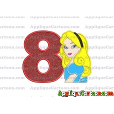 Alice in Wonderland Applique Embroidery Design Birthday Number 8