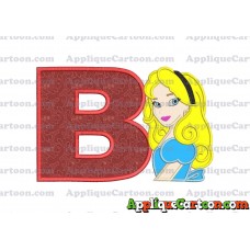 Alice in Wonderland Applique Embroidery Design With Alphabet B