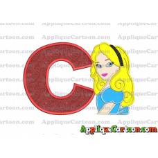 Alice in Wonderland Applique Embroidery Design With Alphabet C