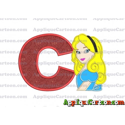 Alice in Wonderland Applique Embroidery Design With Alphabet C