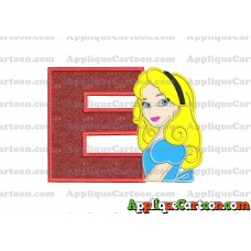 Alice in Wonderland Applique Embroidery Design With Alphabet E