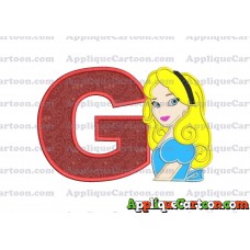 Alice in Wonderland Applique Embroidery Design With Alphabet G