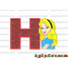 Alice in Wonderland Applique Embroidery Design With Alphabet H
