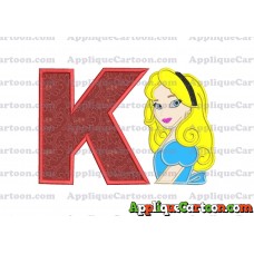 Alice in Wonderland Applique Embroidery Design With Alphabet K