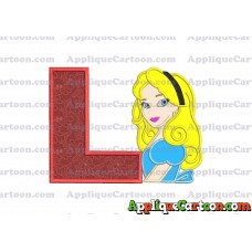 Alice in Wonderland Applique Embroidery Design With Alphabet L