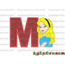 Alice in Wonderland Applique Embroidery Design With Alphabet M