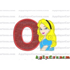 Alice in Wonderland Applique Embroidery Design With Alphabet O