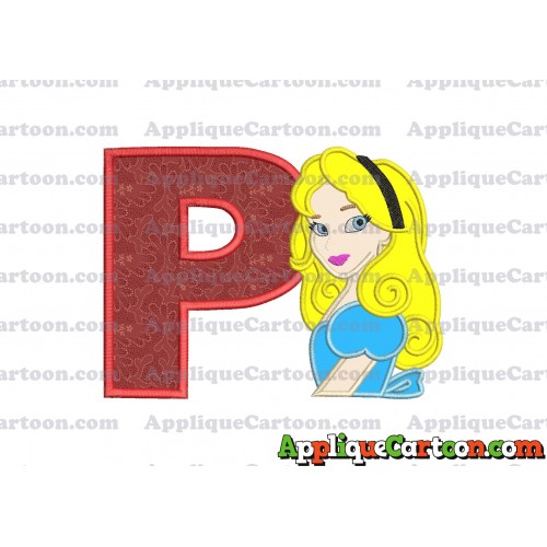 Alice in Wonderland Applique Embroidery Design With Alphabet P