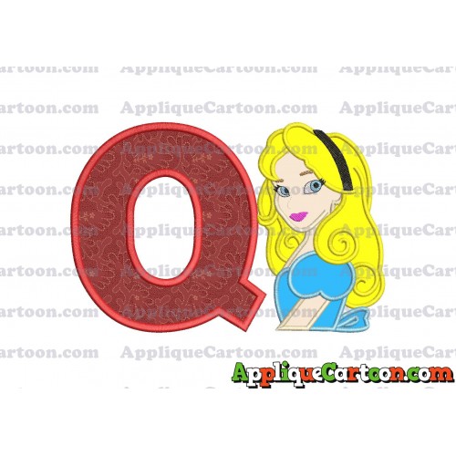 Alice in Wonderland Applique Embroidery Design With Alphabet Q