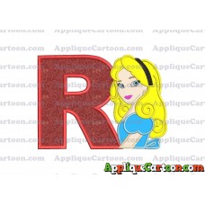 Alice in Wonderland Applique Embroidery Design With Alphabet R