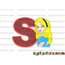 Alice in Wonderland Applique Embroidery Design With Alphabet S
