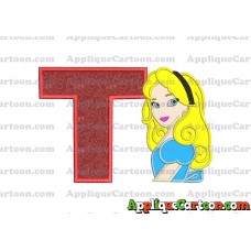 Alice in Wonderland Applique Embroidery Design With Alphabet T