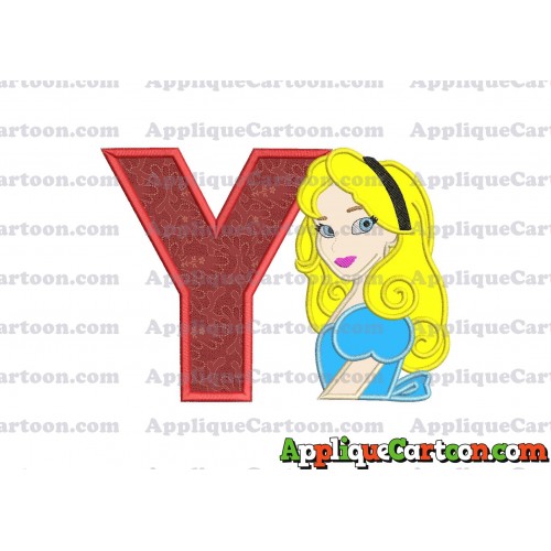 Alice in Wonderland Applique Embroidery Design With Alphabet Y