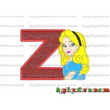 Alice in Wonderland Applique Embroidery Design With Alphabet Z
