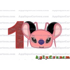 Angel Ears Lilo and Stitch Applique Embroidery Design Birthday Number 1