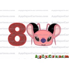 Angel Ears Lilo and Stitch Applique Embroidery Design Birthday Number 8