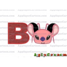 Angel Ears Lilo and Stitch Applique Embroidery Design With Alphabet B