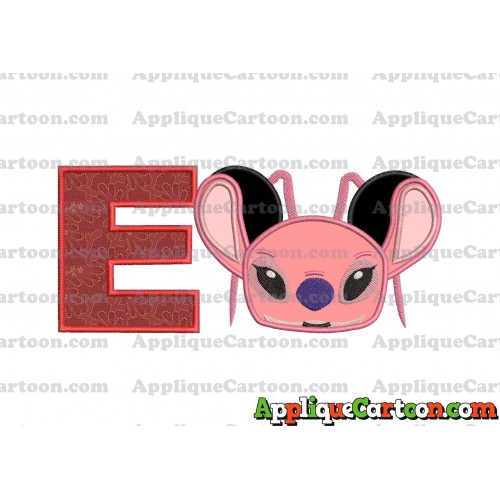 Angel Ears Lilo and Stitch Applique Embroidery Design With Alphabet E