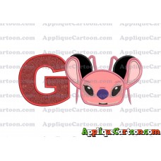 Angel Ears Lilo and Stitch Applique Embroidery Design With Alphabet G