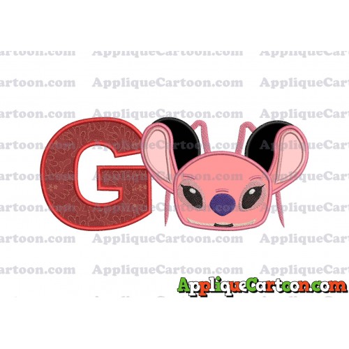 Angel Ears Lilo and Stitch Applique Embroidery Design With Alphabet G