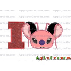 Angel Ears Lilo and Stitch Applique Embroidery Design With Alphabet I