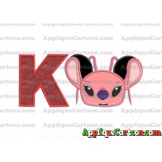Angel Ears Lilo and Stitch Applique Embroidery Design With Alphabet K