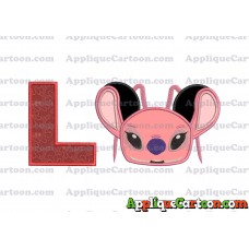 Angel Ears Lilo and Stitch Applique Embroidery Design With Alphabet L
