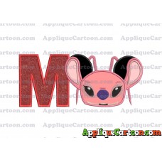 Angel Ears Lilo and Stitch Applique Embroidery Design With Alphabet M