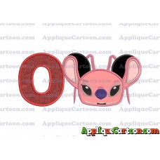 Angel Ears Lilo and Stitch Applique Embroidery Design With Alphabet O