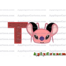 Angel Ears Lilo and Stitch Applique Embroidery Design With Alphabet T