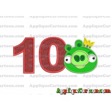 Angry Birds Applique 01 Embroidery Design Birthday Number 10