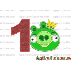 Angry Birds Applique 01 Embroidery Design Birthday Number 1