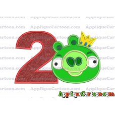 Angry Birds Applique 01 Embroidery Design Birthday Number 2
