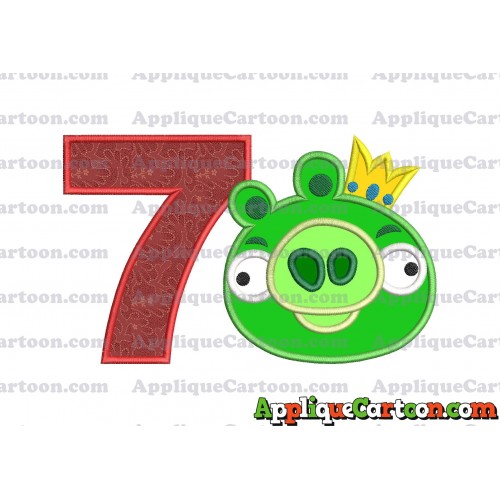 Angry Birds Applique 01 Embroidery Design Birthday Number 7